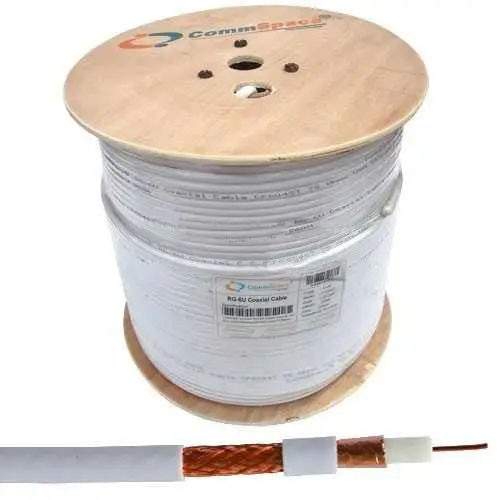Кабель коаксіальний RG-6U (CS6-010) CommSpace, одножильний, Cu, 64%, білий, 305м