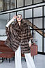Шуба з соболя тортора у вільному крої, фото 3