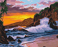 Картина по номерам "Морские волны" 40x50 3v1 Рисование Живопись Раскраски (Природа)