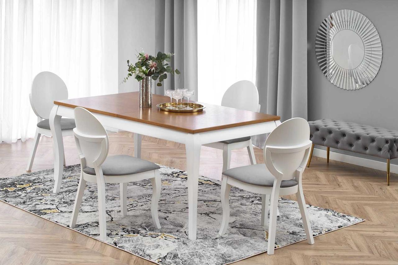 Стіл розкладний WINDSOR 160-240x90x76 Halmar темний дуб/білий