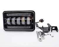 Світлодіодна фара 75w СТГ H4 роз'єм ПТФ LED ближній дальній + габарит