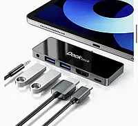 Адаптер концентратора USB C для iPad Pro, адаптер Dockteck 5 в 1 з HDMI 4K за 60 Гц