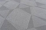 Сірі шпалери геометрія в спальню метрові вінілові з шовкографією LS Тігго ЭШТ 5-1535 (1,06х10,05м), фото 3