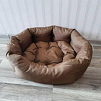 Диван лежак для собак і кішок зі знімною подушкою антикіготь, Спальні місця для хатніх тварин койот S