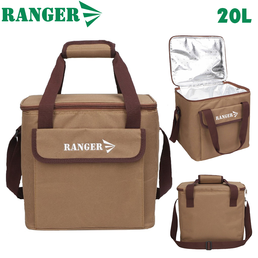 Термосумка для пікніка термосумка для їжі термосумка для обідів ізотермічна Ranger 20L Brown коричнева