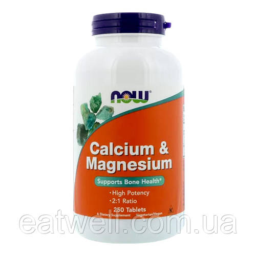 Купить Кальций и магний, Calcium & Magnesium, Now Foods, 250 таблеток ...
