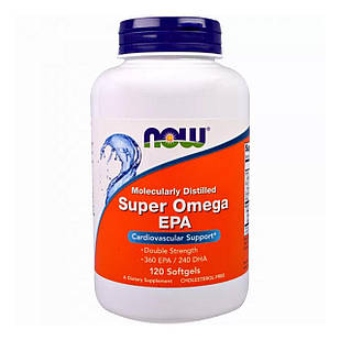 Супер Омега-3, Super Omega EPA, Now Foods, 360 ЕПК/240 ДГК, 120 гелевих капсул NOW-01682