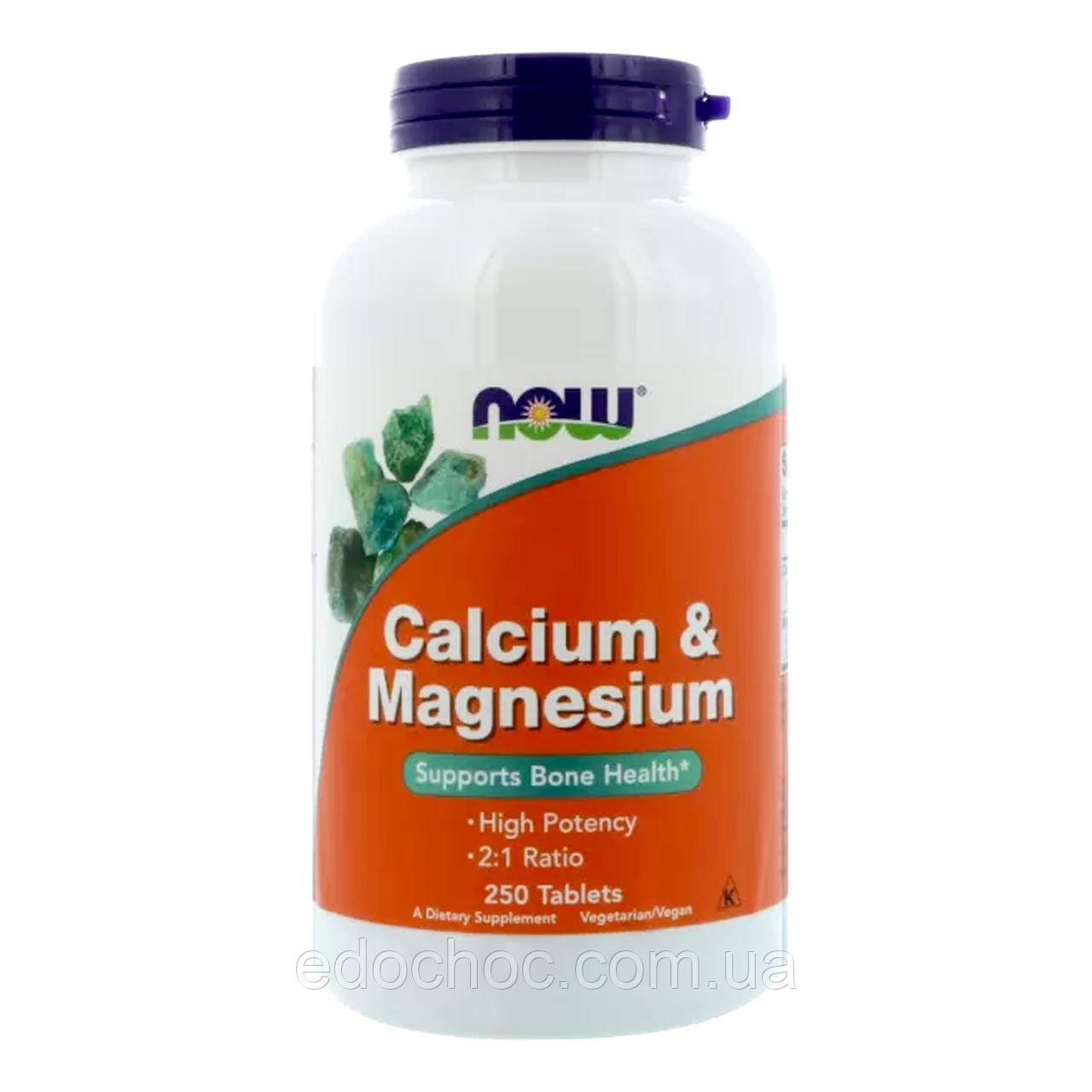 Кальцій і магній, Calcium & Magnesium, Now Foods, 250 таблеток NOW-01272