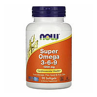 Супер омега 3-6-9, Super Omega 3-6-9, Now Foods, 1200 мг, 90 капсул