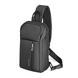 Рюкзак з однією лямкою Mark Ryden Brad MR7808 з кишенею для планшета 11 дюймів (Чорний), фото 6