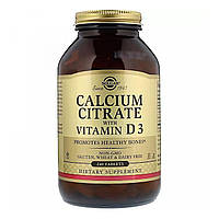 Цитрат кальция с витамином Д3, Calcium Citrate, Solgar, 240 таблеток