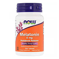 Мелатонин, Melatonin, Now Foods, 5 мг, 120 таблеток