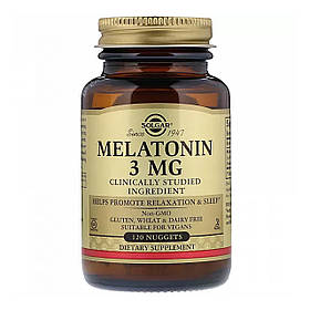 Мелатонін, Melatonin, Solgar, 3 мг, 120 таблеток