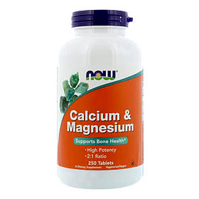 Кальцій і магній, Calcium & Magnesium, Now Foods, 250 таблеток