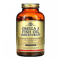 Омега-3, Omega-3 Fish Oil, Solgar, концентрат рыбьего жира, 240 гелевых капсул