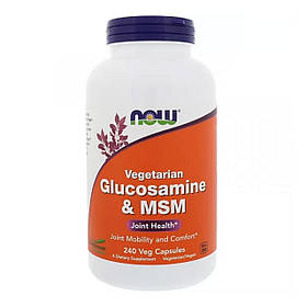 Глюкозамін та MSM, Glucosamine & MSM, Now Foods, 240 вегетаріанських капсул