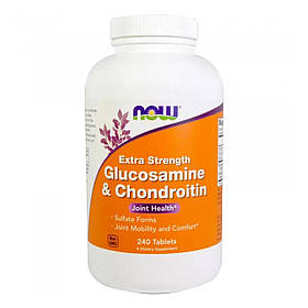 Глюкозамін та хондроїтин, Glucosamine & Chondroitin, Now Foods, екстра сила, 120 таблеток NOW-03243