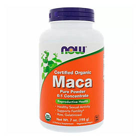 Мака (Maca), Now Foods, вегетаріанський, сертифікований порошок, 198 г