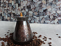 Турка джезва мідна чеканка КвітиТроянди 500 мл для приготування кави