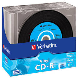 Диск CD Verbatim CD-R 700Mb 52x Slim case Vinyl AZO (43426)