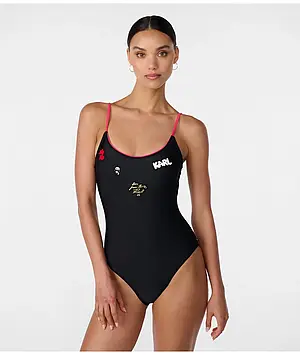 Жіночий купальник KARL LAGERFELD PAULINE ONE-PIECE (Розмір XS) чорний ОРИГИНАЛ