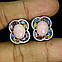Срібні сережки з рожевим ОПАЛОМ і САПФІРАМИ (натуральний), срібло 925 пр., фото 3