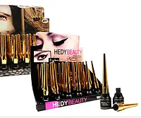 Черная водостойкая жидкая подводка для глаз Hedy Beauty Waterproof Eyeliner