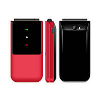 Телефон розкладачка Uniwa F2720 red мобілка з великими кнопками та цифрами зручний бабушкофон
