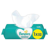 Детские влажные салфетки Pampers Sensitive 52 шт (8001841041391) - Топ Продаж!