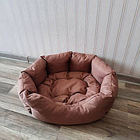 Диван лежак для собак и кошек со съемной подушкой антикоготь, Спальные места для домашних животных Мокко S