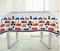 Скатерть с детским рисунком Транспорт, одноразовая полиэтиленовая машинки 108х180 см