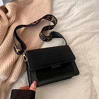 Женская сумка "Милана" черная. Сумочка через плечо черного цвета