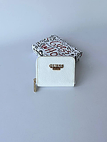 Женский стильный брендовый кошелек Guess, кошелек Гесс складной белый, маленький кошелек