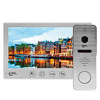 Комплект відеодомофона Light Vision: домофон 7" AMSTERDAM FHD White та відеопанель RIO FHD Silver