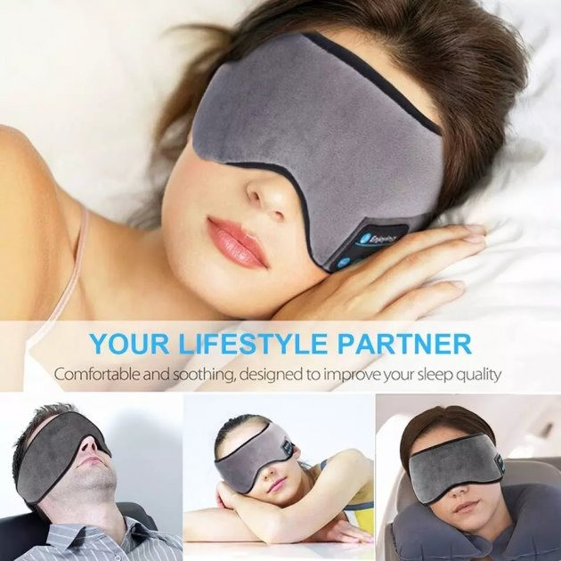 Маска для сну MUSIC GOGGLES AND183 з Bluetooth гарнітурою / Пов'язка на очі для сну з навушниками, фото 1