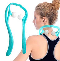 Масажер для шиї та плечей ручний роликовий знімає напругу та біль.