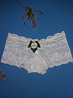 Женские кружевные трусики-шортики Lormengsi белые размер 42