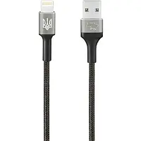 Дата-кабель Gelius Strong Ukraine GP-UCN002L USB (тато) - Lightning (тато) 1.2m Black (3A)