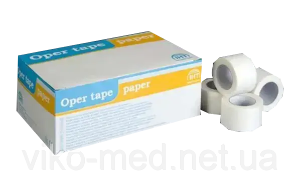 Пластир Опер тейп (Oper tape paper) 2,5 см х 9,1 м, білого кольору, фото 1
