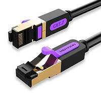 Патч-корд Vention CAT 7 SFTP Ethernet, 1 m, Black, rj-45 - rj-45, 8 жил (ICDBF)