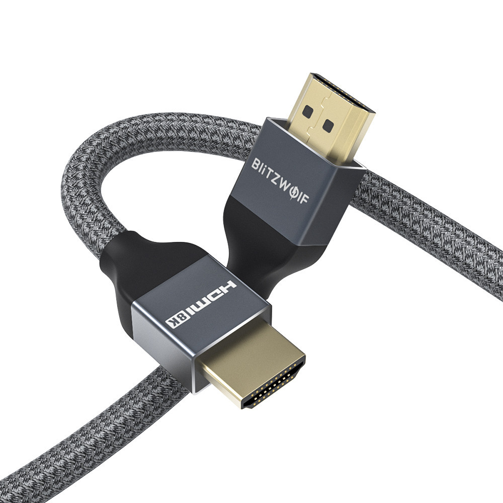 Кабель відео BlitzWolf HDMI 8K 48 Гбіт/с 1 м Dark Gray (BW-HDC5)