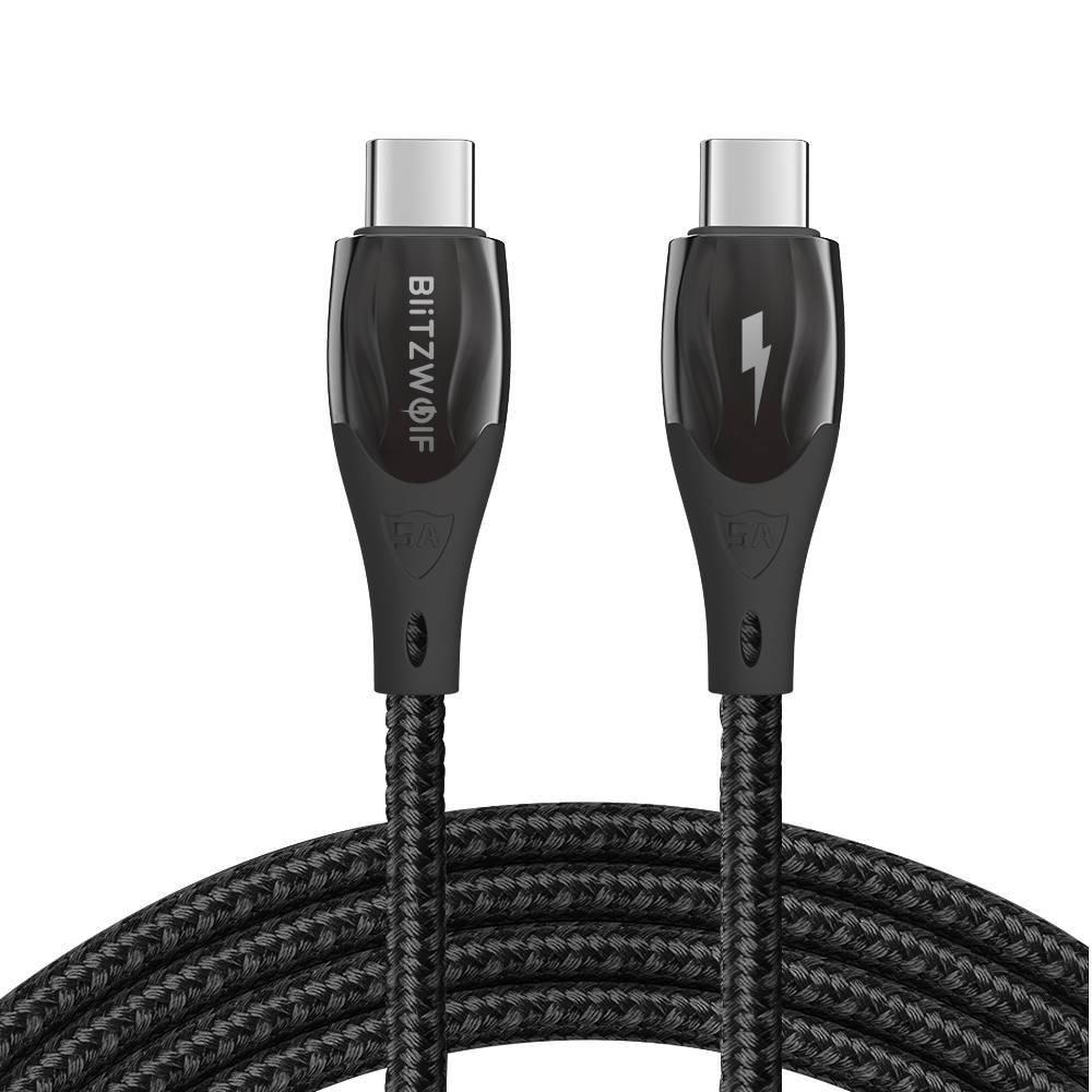 Кабель BlitzWolf USB Type-C to USB Type-C 96W 5A 1.8 м Black (BW-FC1)