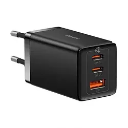 Зарядний пристрій ЗЗП Baseus GaN5 Pro 2xUSB-C + USB 65 W Black (CCGAN65E5)