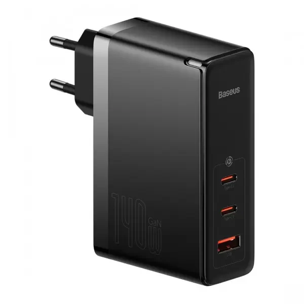 Зарядний пристрій ЗЗП Baseus GaN5 Pro Fast Charger QC4.0+PD3.1 140W USB+2Type-C 5A Black (CCGAN140CE)