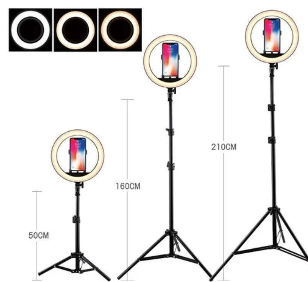 Кільцева світлодіодна лампа Led 30 см діаметр для телефону камери фотоапарата професійне світло + штатив 210см - фото 8 - id-p1886654887