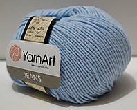 Нитки пряжа для вязания хлопок акрил JEANS Джинс от YarnArt Ярнарт № 75 - нежный голубой