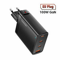 Зарядное устройство СЗУ Toocki Gan Travel Charger 3C1A 100W Black (P100AU01A3C0)