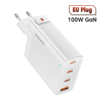 Зарядний пристрій СЗП Toocki Gan Travel Charger 3C1A 100 W White (P100AU01A3C0)
