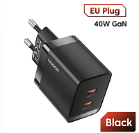 Зарядное устройство СЗУ Toocki 40W Gan Travel Charger Black (P040AE10A2C0)