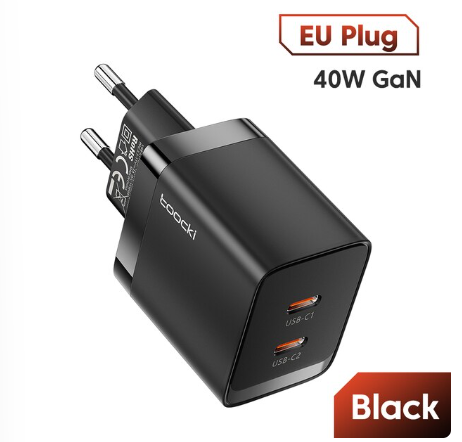 Зарядний пристрій ЗЗП Toocki 40 W Gan Travel Charger Black (P040AE10A2C0)